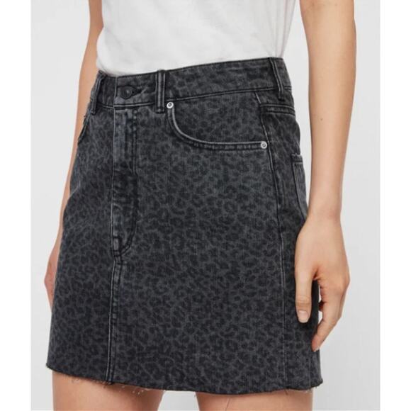 All Saints Lila Leo Denim Mini Skirt - Picture 1 of 7